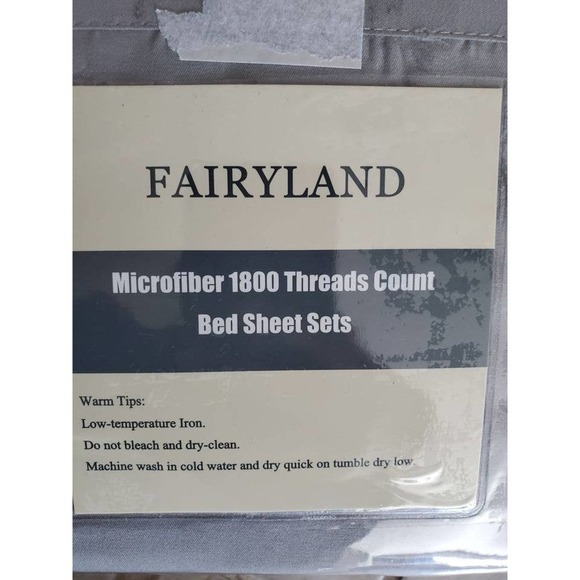 Fairyland Microfiber 1800 Thread Count Bedsheet Set - Full Gray - Picture 2 of 2